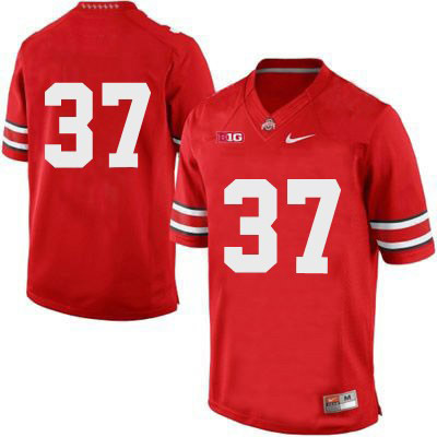 Men's NCAA Ohio State Buckeyes Only Number #37 College Stitched Authentic Nike Red Football Jersey PN20E11EH
